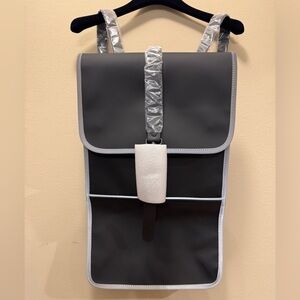RAINS Black Unisex Backpack Reflective NWT